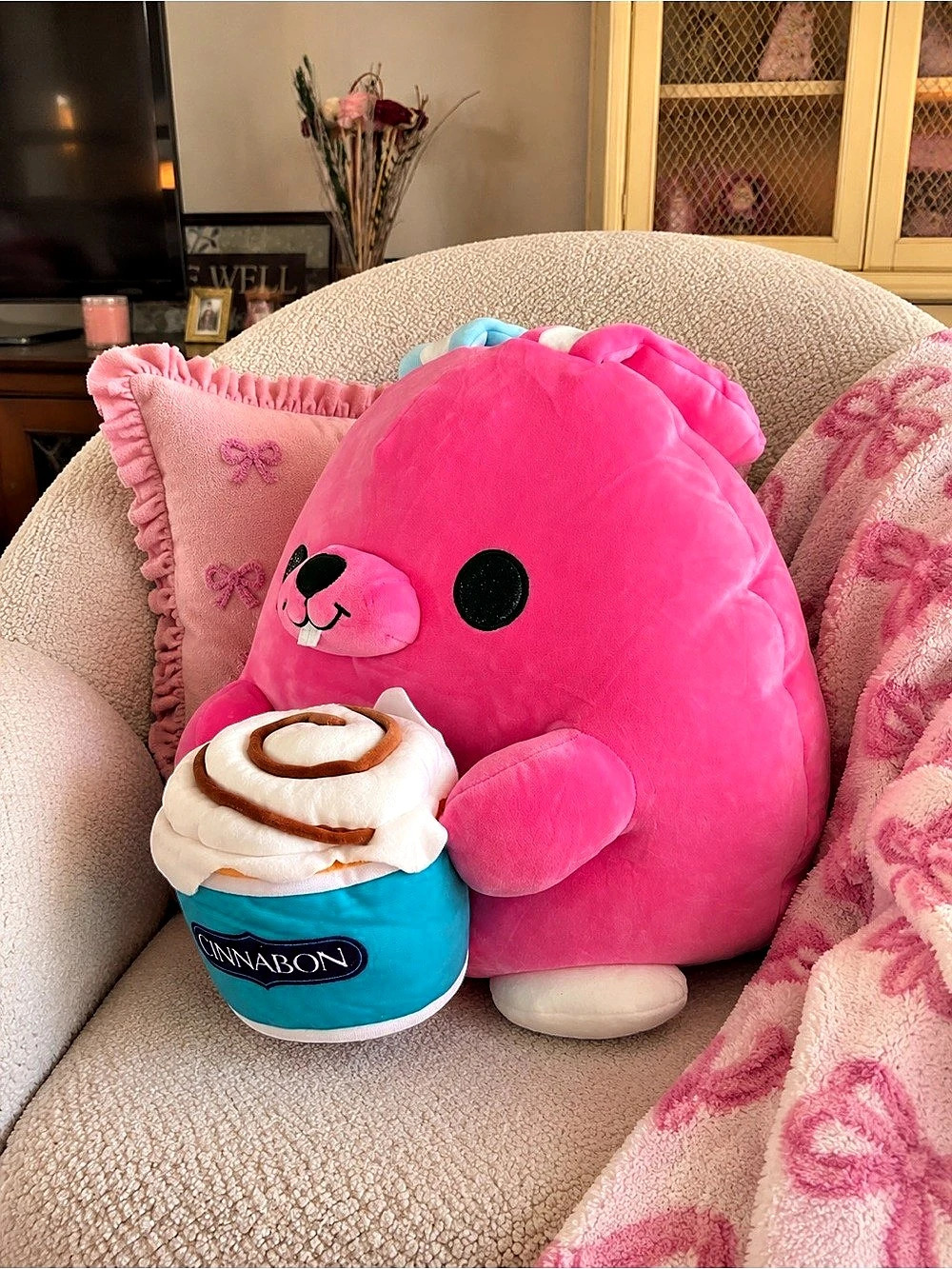 the ZURU Snackles Britney the Bunny with Cinnabon 14-inch super-sized ultra-soft